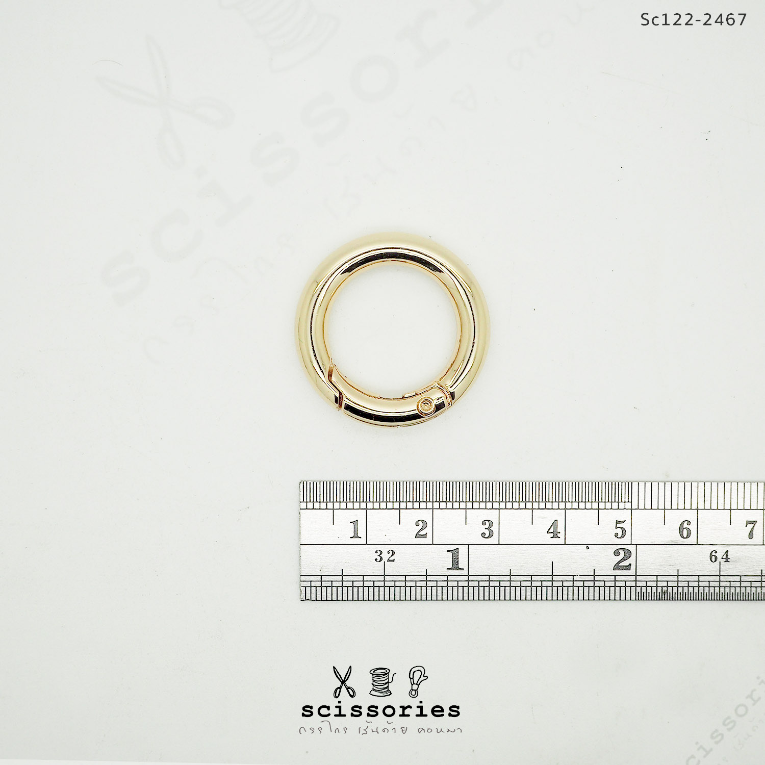 ห่วงวงกลม 2 cm.ง้างเปิดปิด สีทอง/2 ตัว