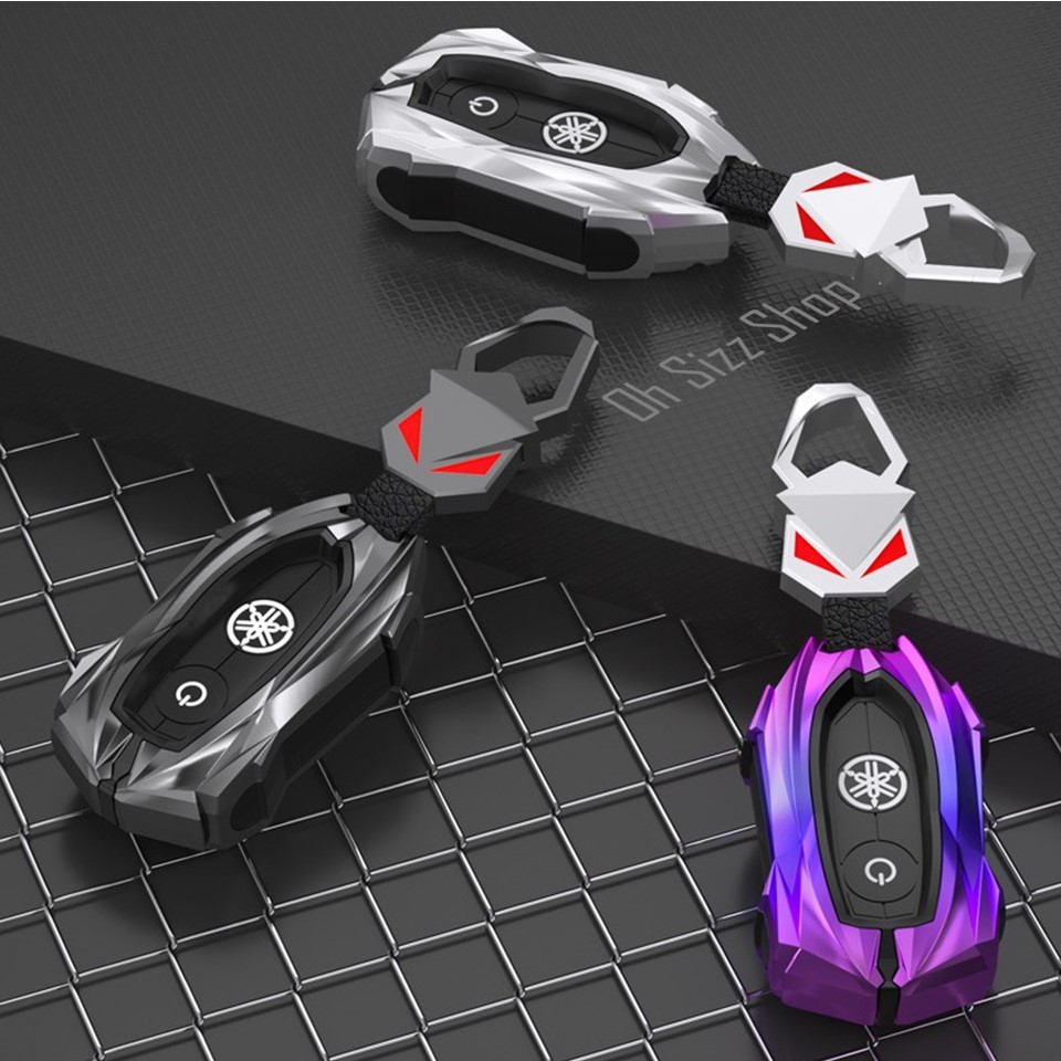 เคสรีโมทมอเตอร์ไซต์ Yamaha XMAX2020 Hard Case 360 องศา ปุ่มเรืองแสง (Alloy Silicone Key Cover with Luminescence Silicone Push button Guard Key Set Yamaha NMAX 155 XMAX 300 AEROX 155 NVX 155 QBiX Nmax Grand Filano