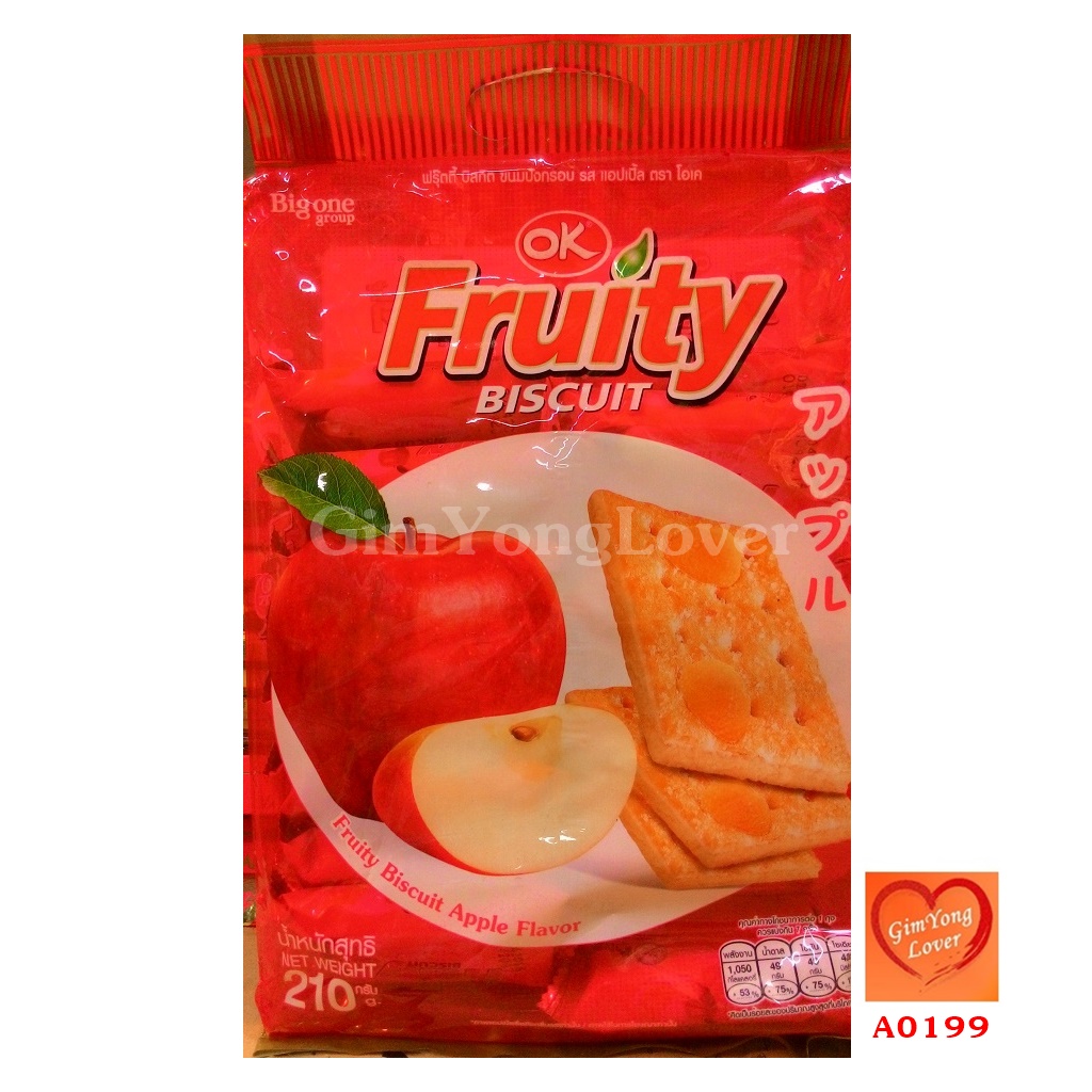 OK FRUITY บิสกิตรสแอปเปิ้ล (OK Fruity Biscuit Apple Flavor)