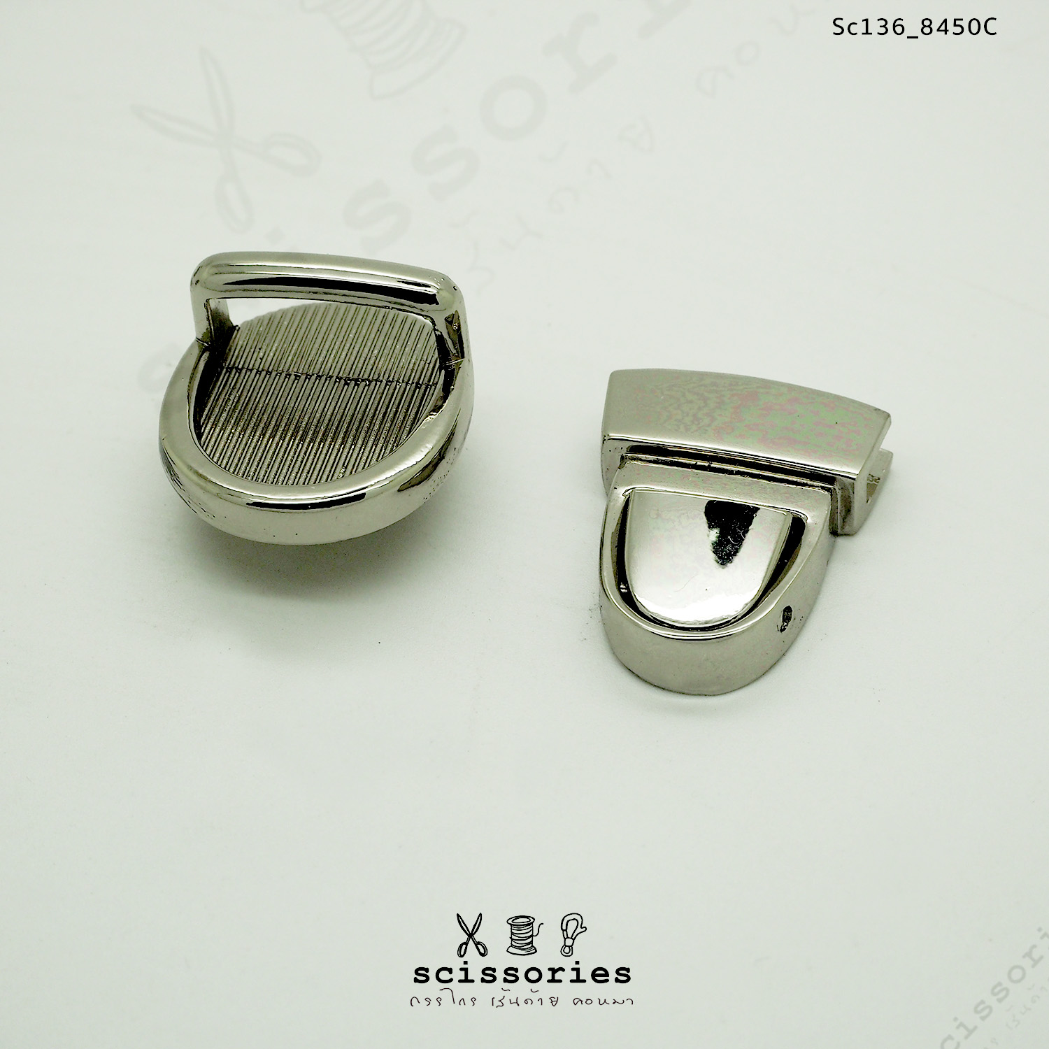 ตัวล็อคกระเป๋า 1ตัว สีเงิน