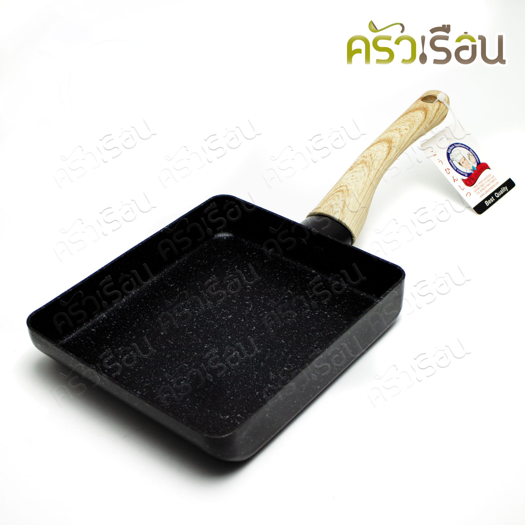 CPK กระทะไข่ม้วน เหลี่ยม เคลือบเทฟล่อน 18 x 15 ซม. ใช้กับเตาแม่เหล็กไฟฟ้าได้ Induction cooker กระทะเคลือบเทฟล่อน