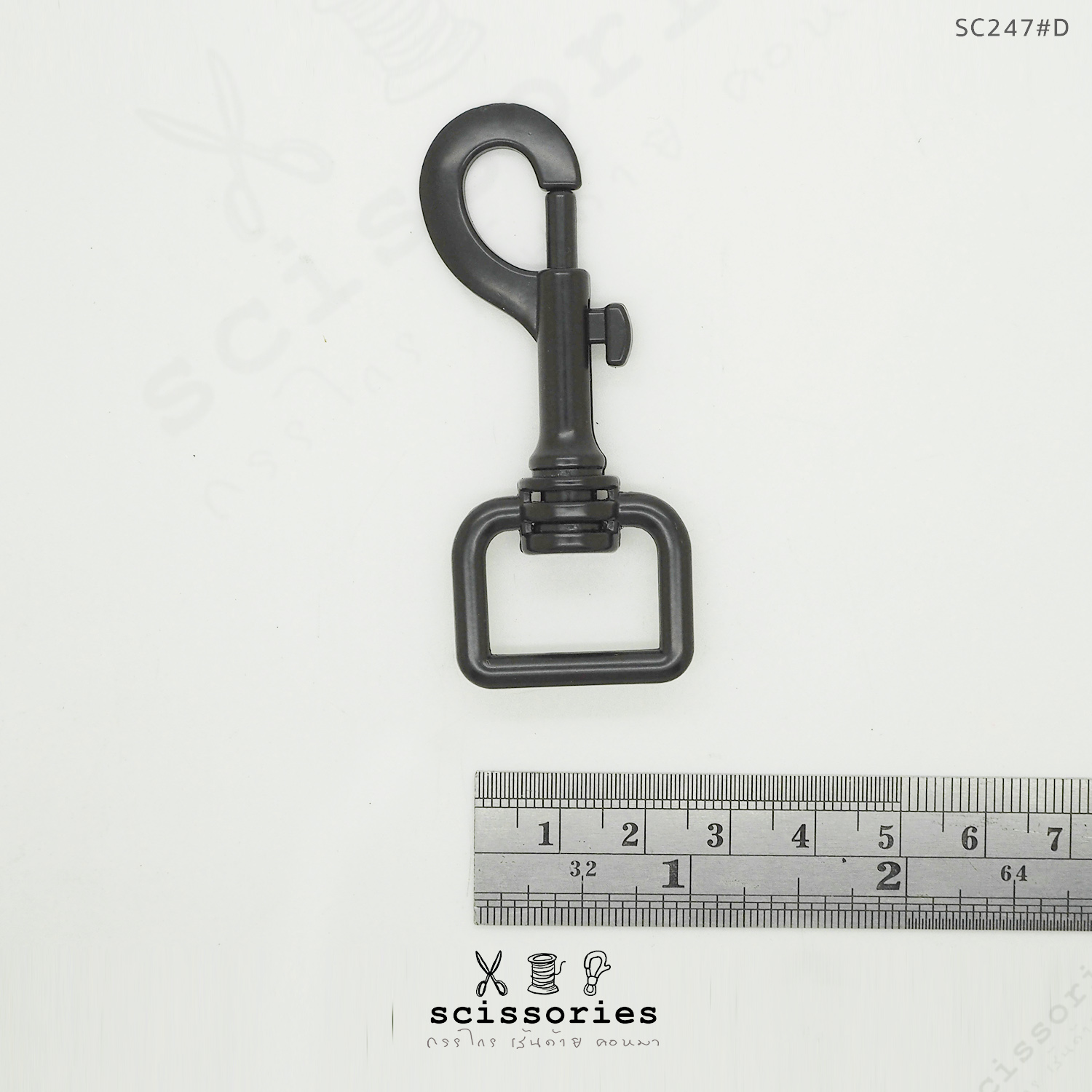 ตัวเกี่ยว 6หุน สีดำด้าน 2 ตัว เนื้อโลหะ