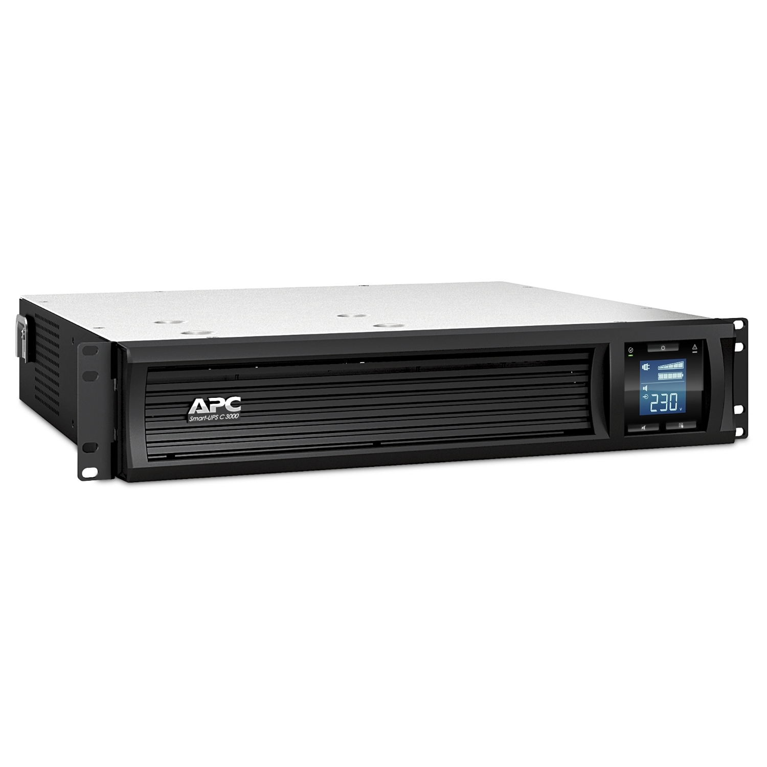 APC Smart-UPS C, Line Interactive, 3kVA, Rackmount 2U, 230V, 8x IEC C13+1x IEC C19 outlets, USB and Serial communication, AVR, Graphic LCD SMC3000RMI2U