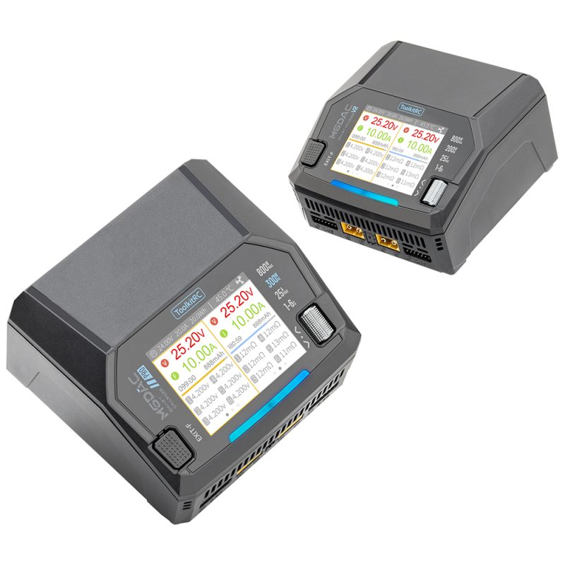 ToolkitRC M6AC 300W 15A Dual Input Multi-function Battery Charger IPS LCD Display For 1-6S Lipo LiHV LiFe, 1-16S NiMH