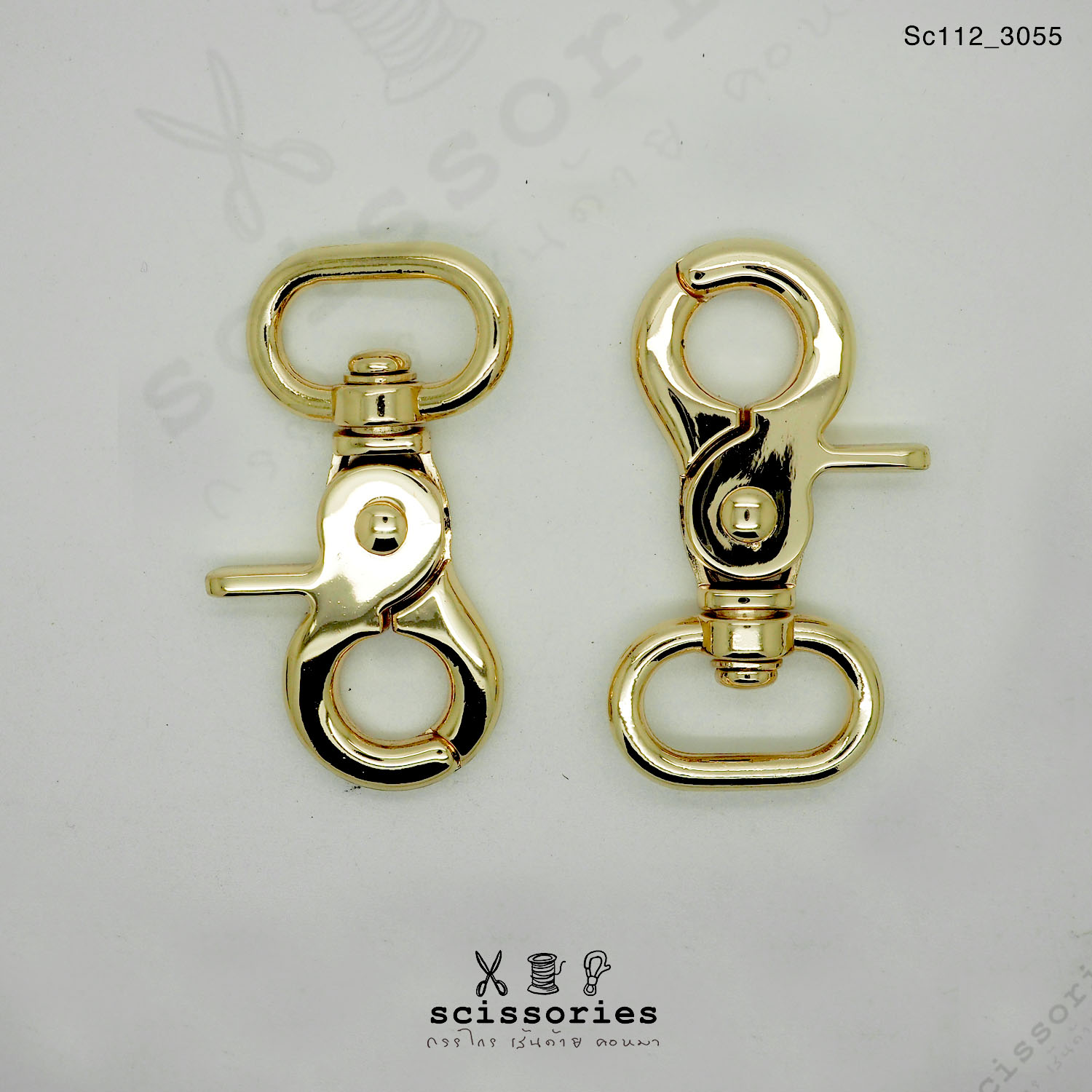 คอหมาเกี่ยว 2 cm. สีทอง Gold/2 ตัว