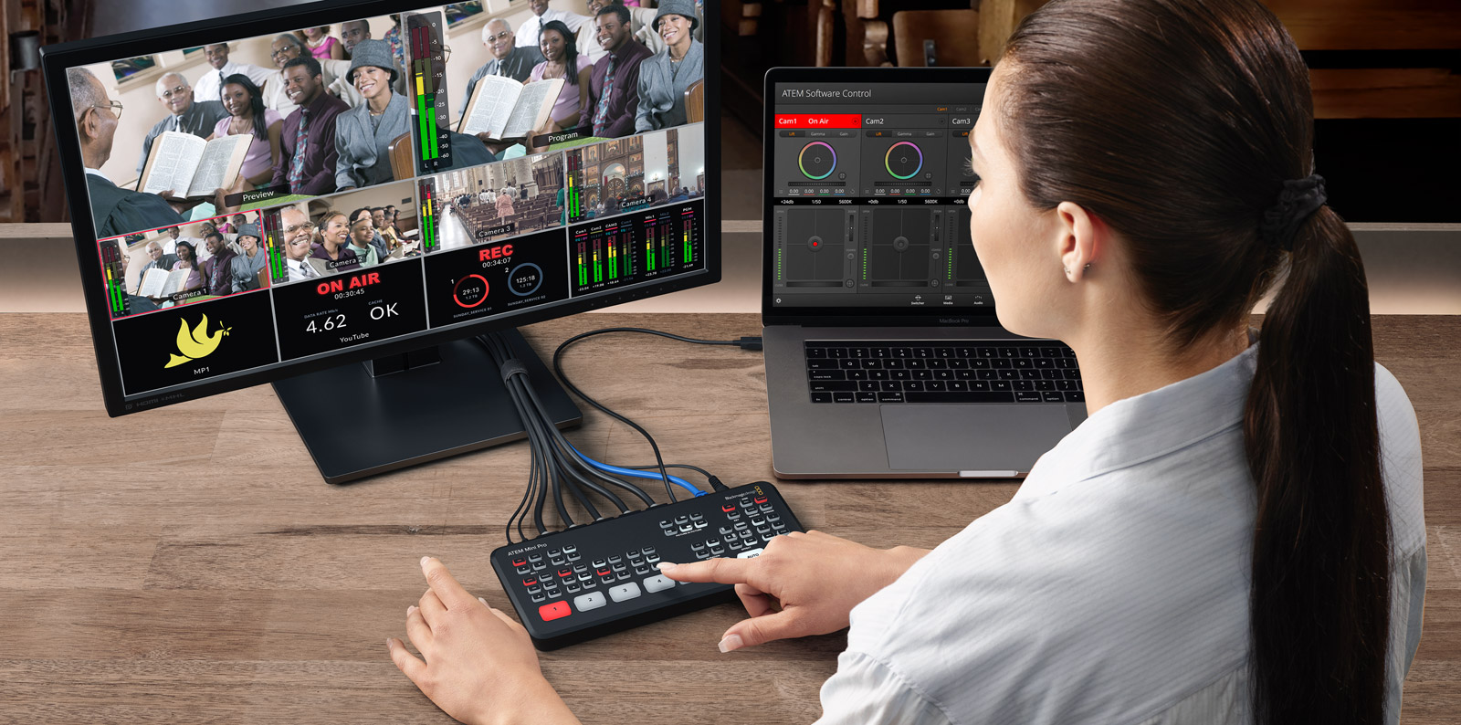 atem mini pro livestrem video switcher