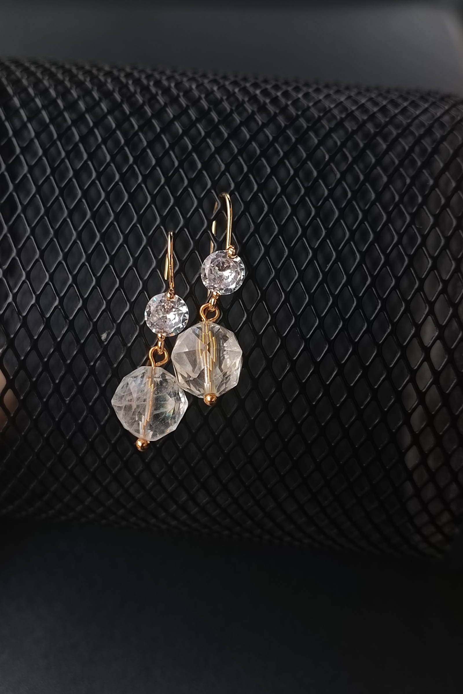 ต่างหูหินแท้ "14K" Citrine Earring (ดึงดูดเงิน โชคลาภ)