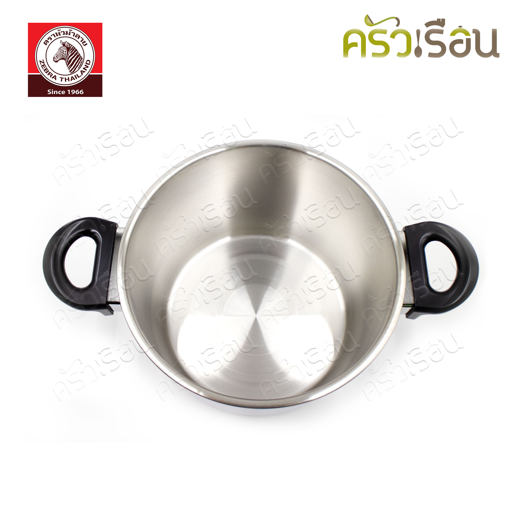 Zebra หม้อหุงต้ม 22 ซม. ทรงสูง แถมชั้นนึ่ง ตราหัวม้าลาย 163715 หม้อทรงสูง หม้อทรงลึก หม้อนึ่ง ซึ้ง เล็ก