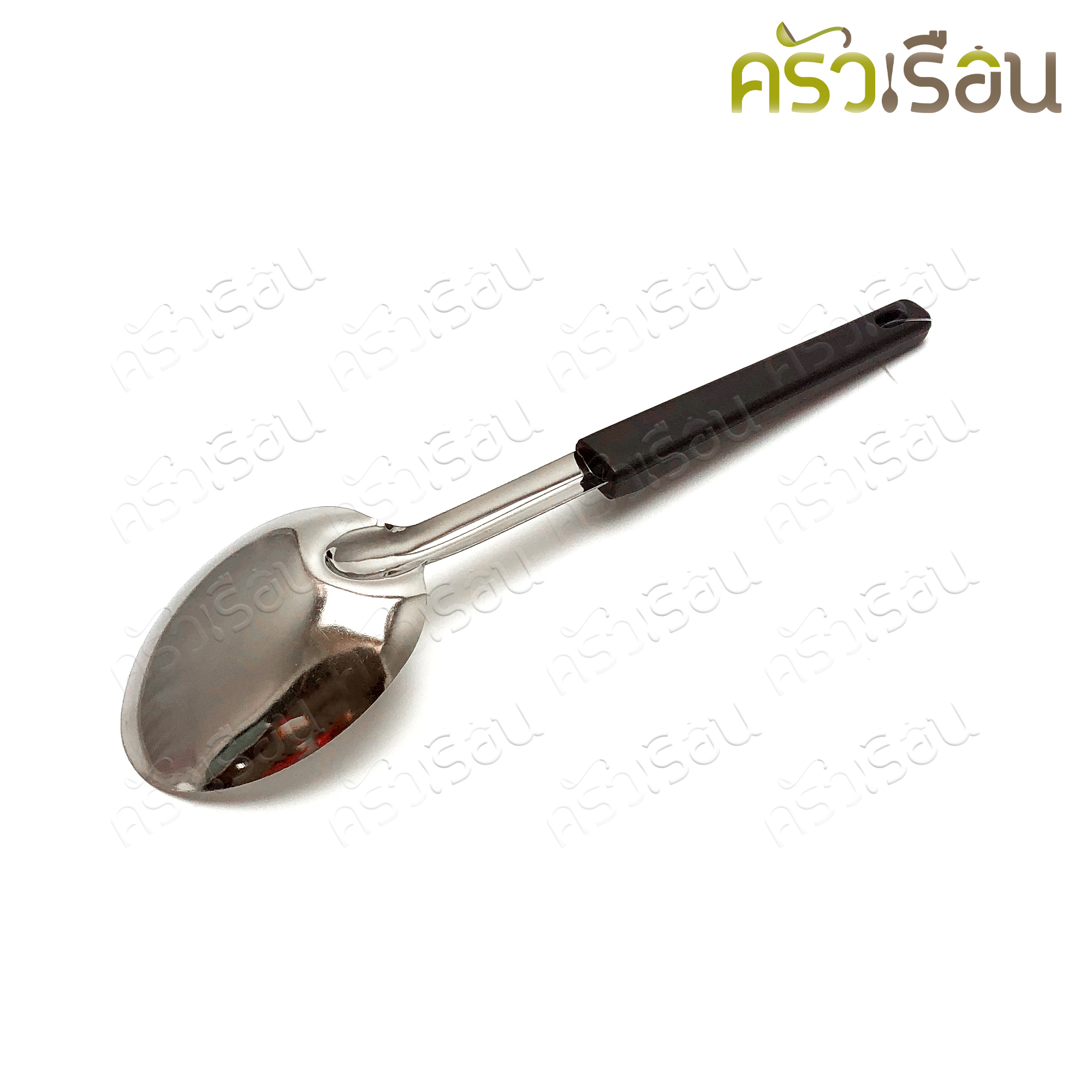 Kobe ทัพพี สเตนเลส 6.7 x 26.6 ซม. ด้ามดำ ช้อนตัก ที่ตักอาหาร