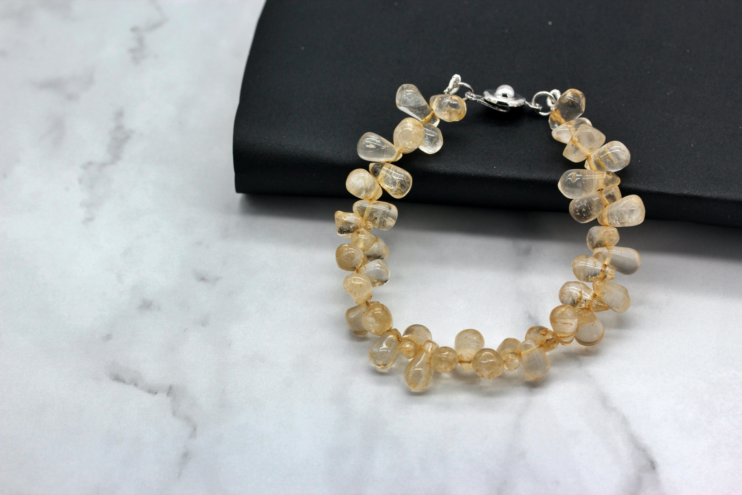 สร้อยข้อมือหินแท้ซิทริน Citrine Bracelet (ค้าขาย,เงินทอง )