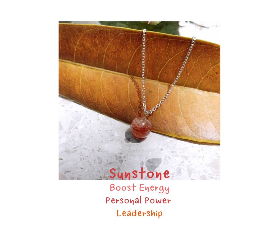จี้หินแท้พร้อมสร้อย Brazilian Golden Sunstone Pendant Necklace (เสริมความมั่นใจ ปลุกไฟความเป็นผู้นำ)
