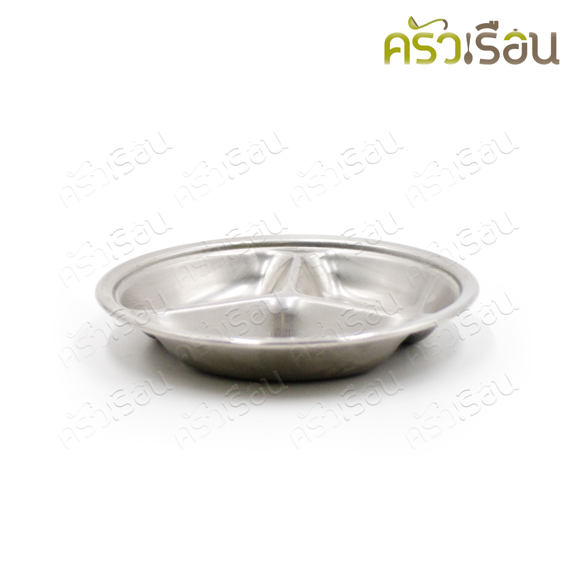 US Round sauce plate, 3 partitions, stainless steel, 10.5 x 1.6 cm. LM-279
