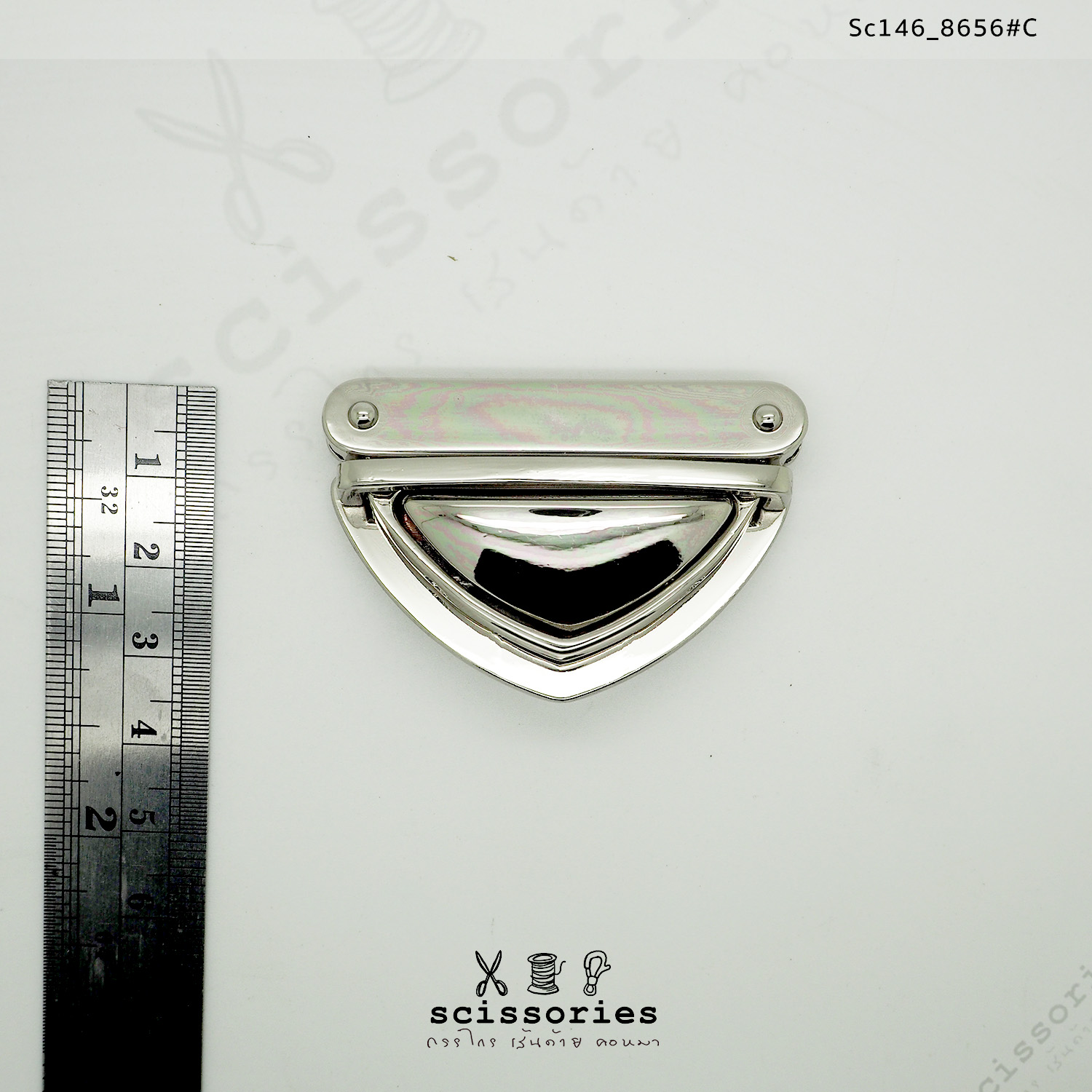 ตัวล็อคกระเป๋า 1ตัว สีเงิน silver