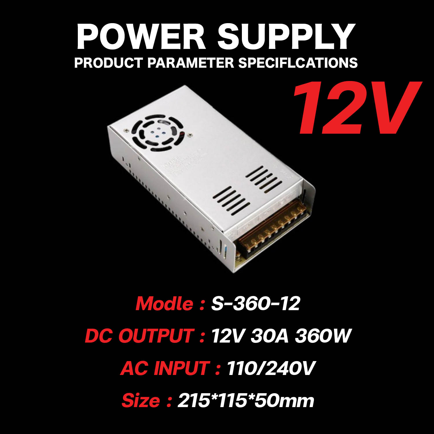 Switching Power Supply มาตฐาน สวิตชิ่งเพาเวอร์ซัพพลาย หม้อแปลง Adapter LED 12V 24V 25A 40A 600W 1000W สวิทช์ไฟ สวิตช์ไฟ