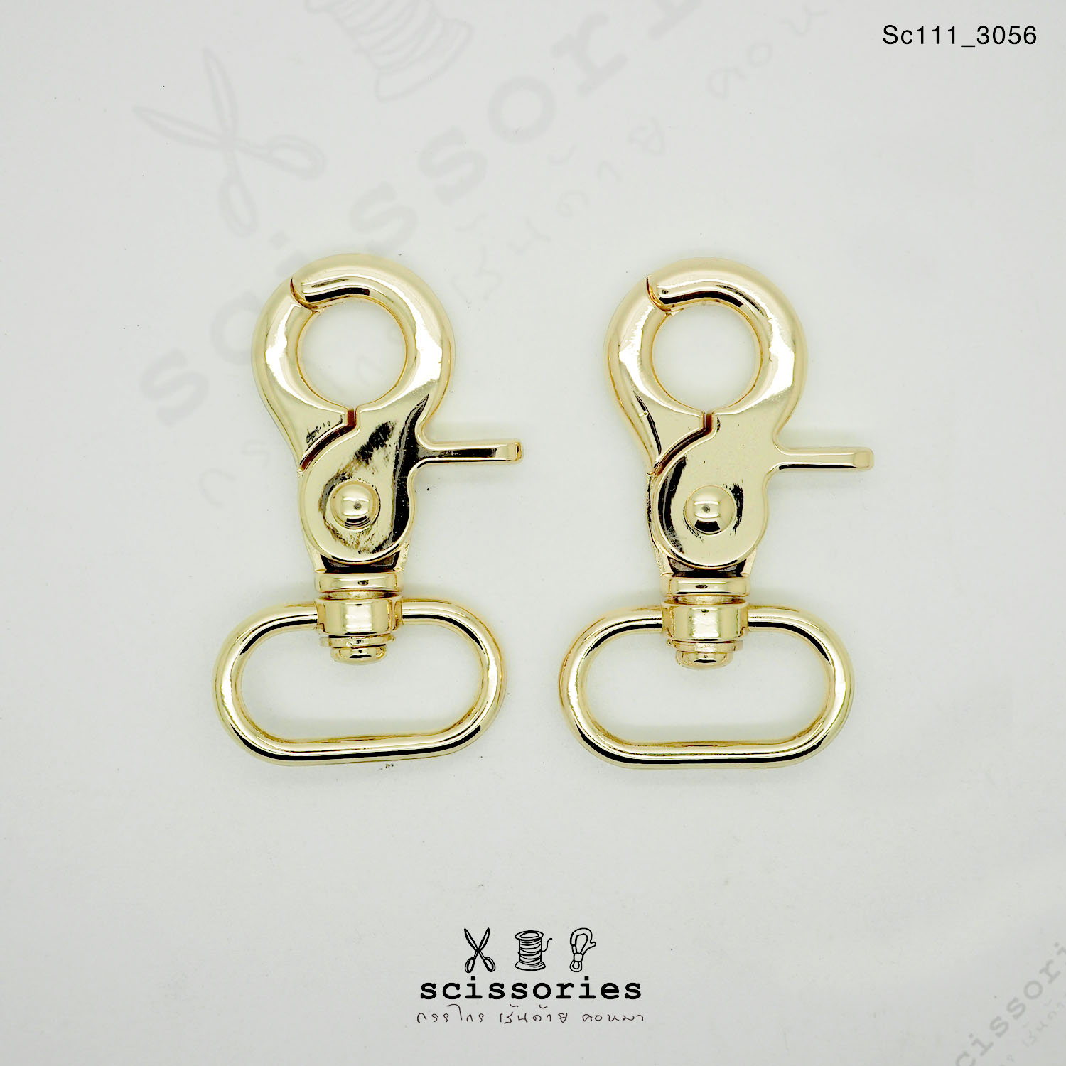 คอหมาเกี่ยว 1 นิ้วสีทอง Gold/2 ตัว