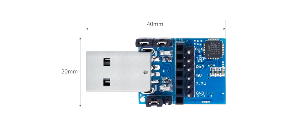 E15-USB-T2 USB-TTL Test board used for 3.3V or 5V UART Wireless Serial Port Module