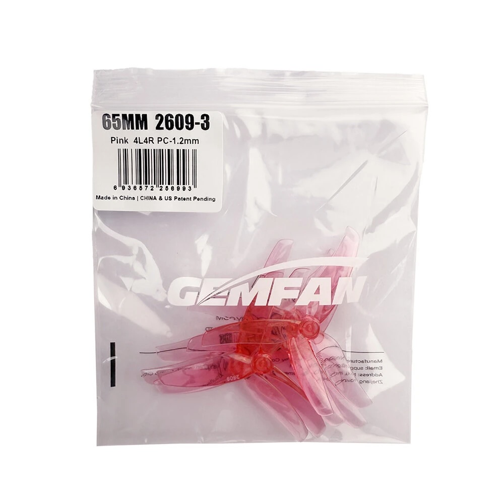 2.5-G14 GEMFAN 2609 8 ชิ้น 2.6 Inch 3-blades PC Propeller 1.2mm 1.5mm Hole Shaft ใบพัด fpv racing drone freestyle