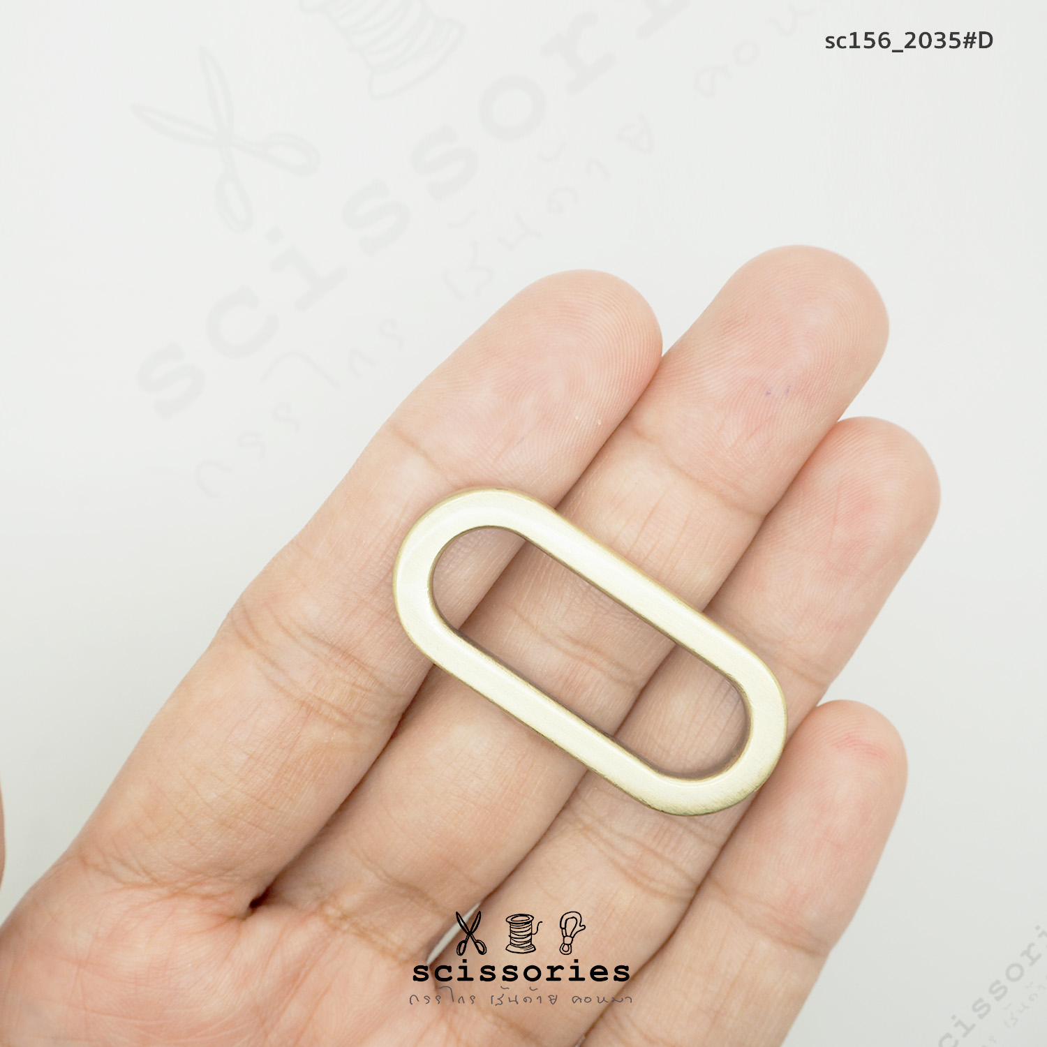 สี่เหลี่ยม 1.2 นิ้ว สีเหลืองปัด Brush Gold/2ตัว