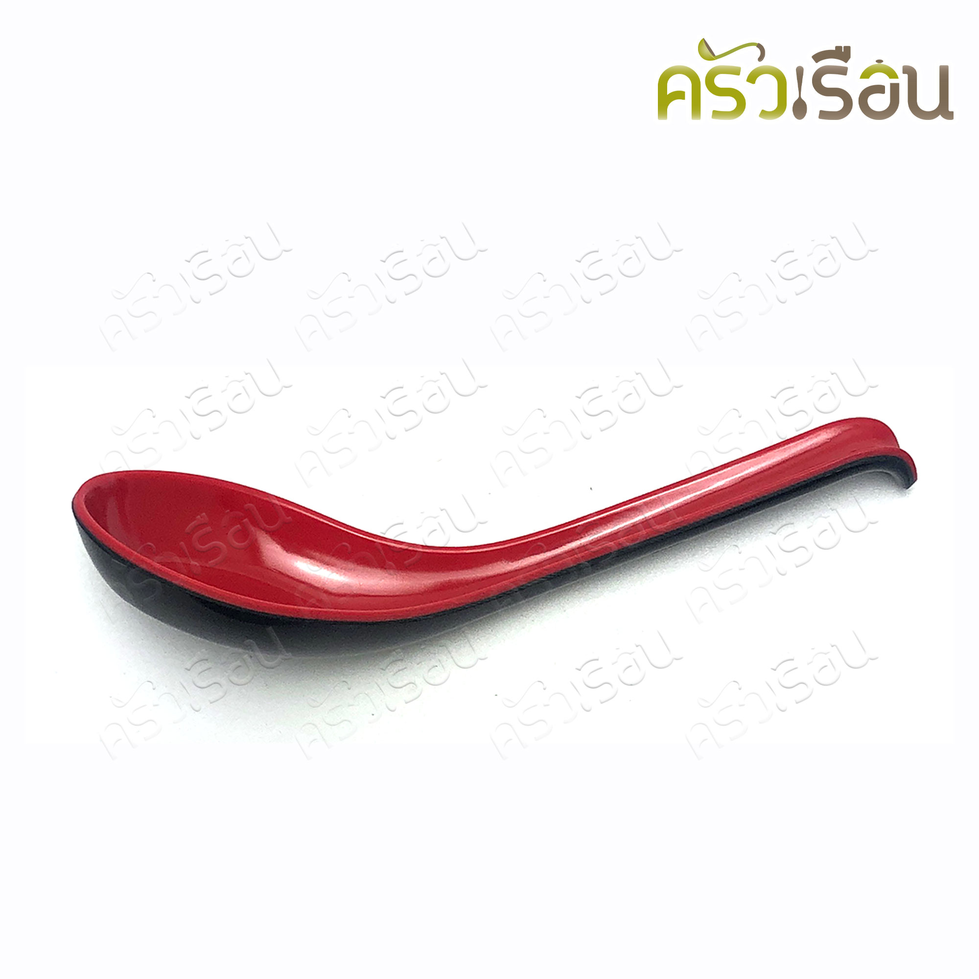 SB [ ราคาต่อชิ้น ] จาน ชาม ช้อนปลายงอ เมลามีน สีดำแดง