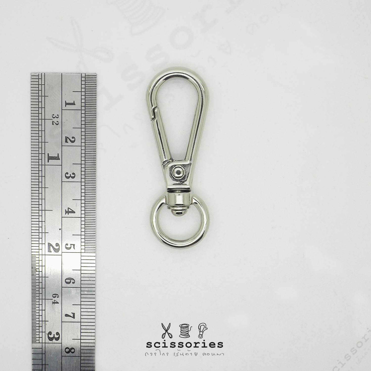 คอหมาเกี่ยว ท้ายห่วง กว้าง 1.2cm สีเงิน 2 ตัว