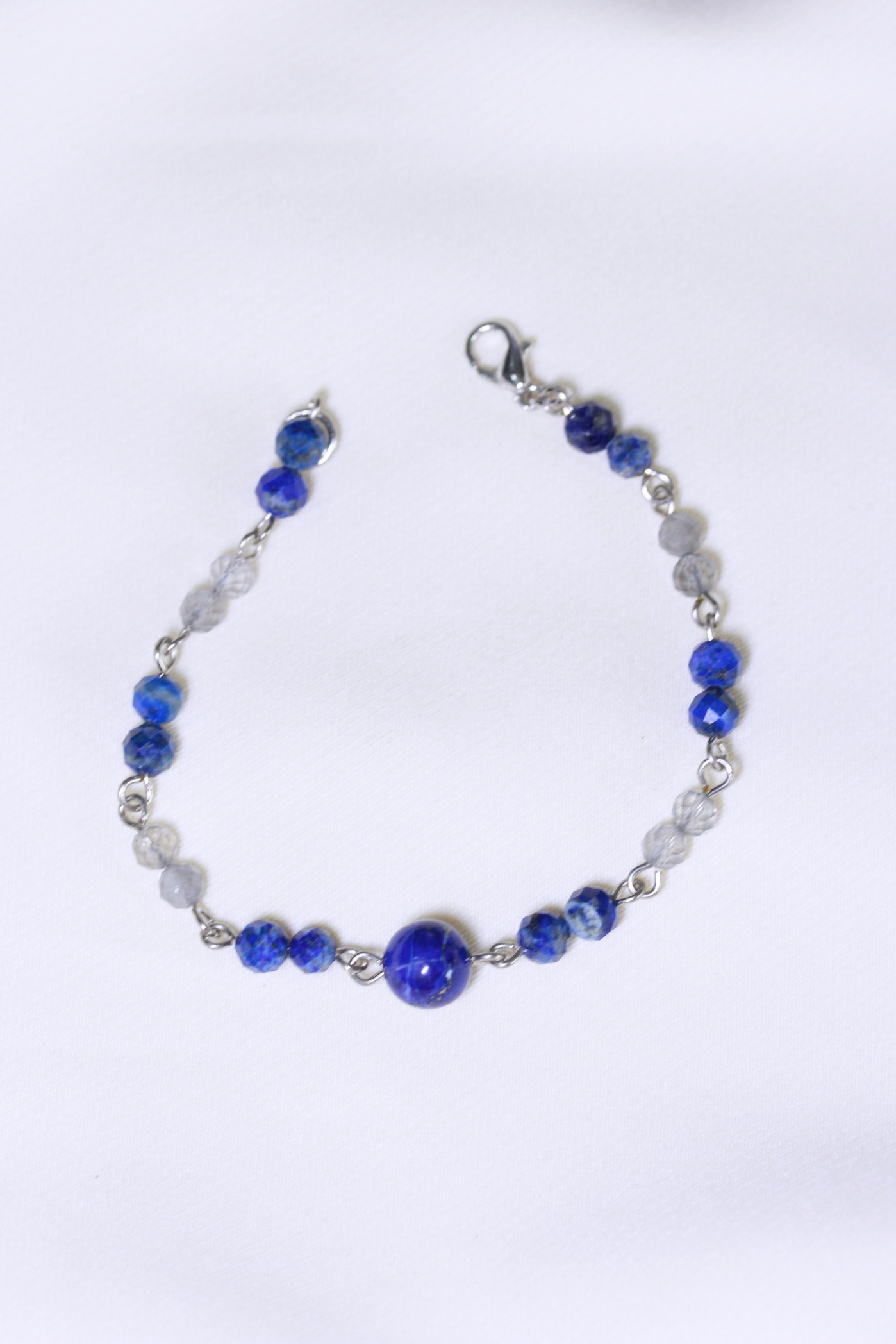 สร้อยข้อมือหินแท้ "The Light" Lapis Lazuli +Labradorite Bracelet (คุ้มครอง ดึงดูดโชค)
