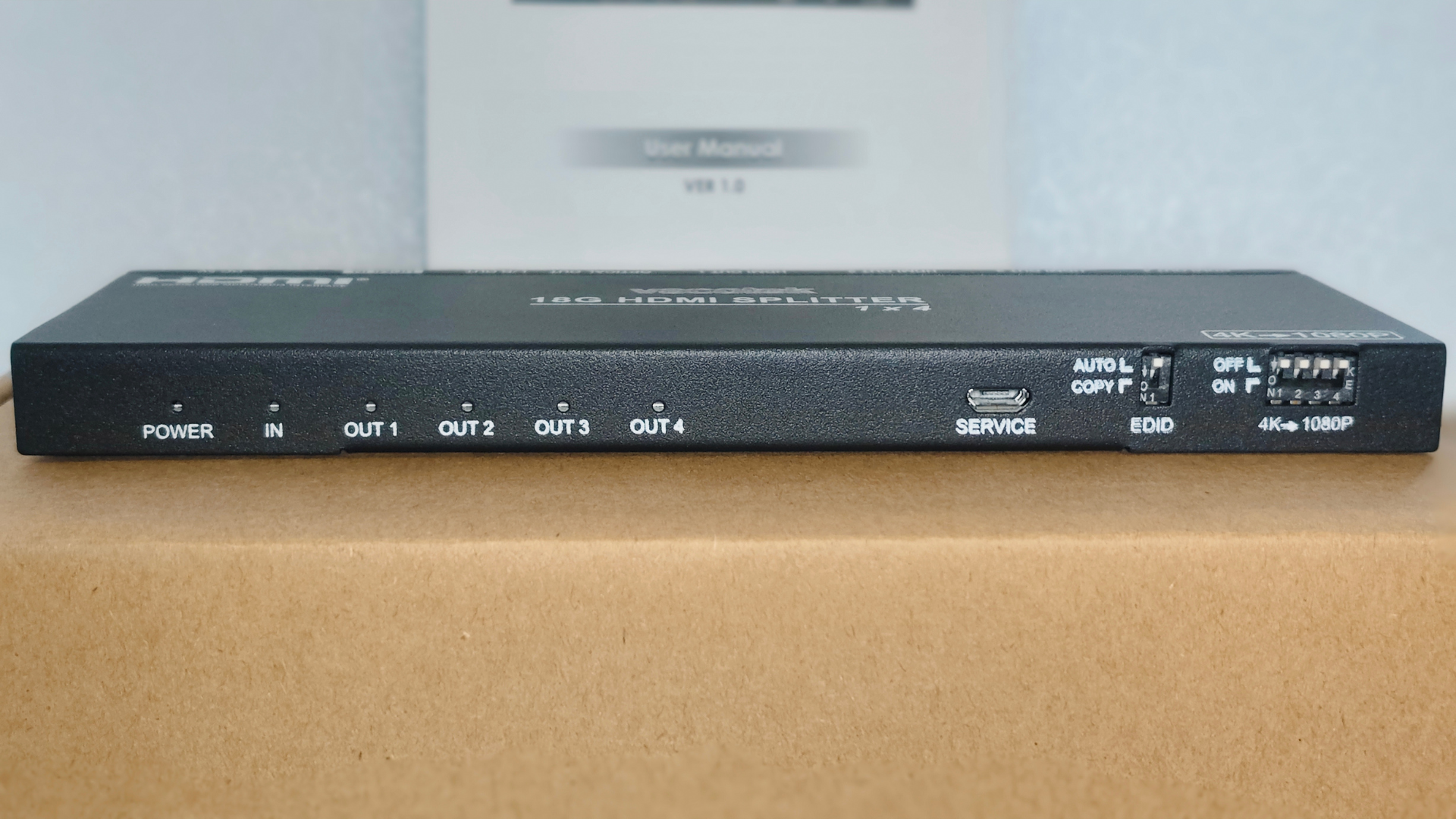 VACOTEK H-SP14SA 1x4 HDMI Splitter 18Gbps Scaler Audio Extract