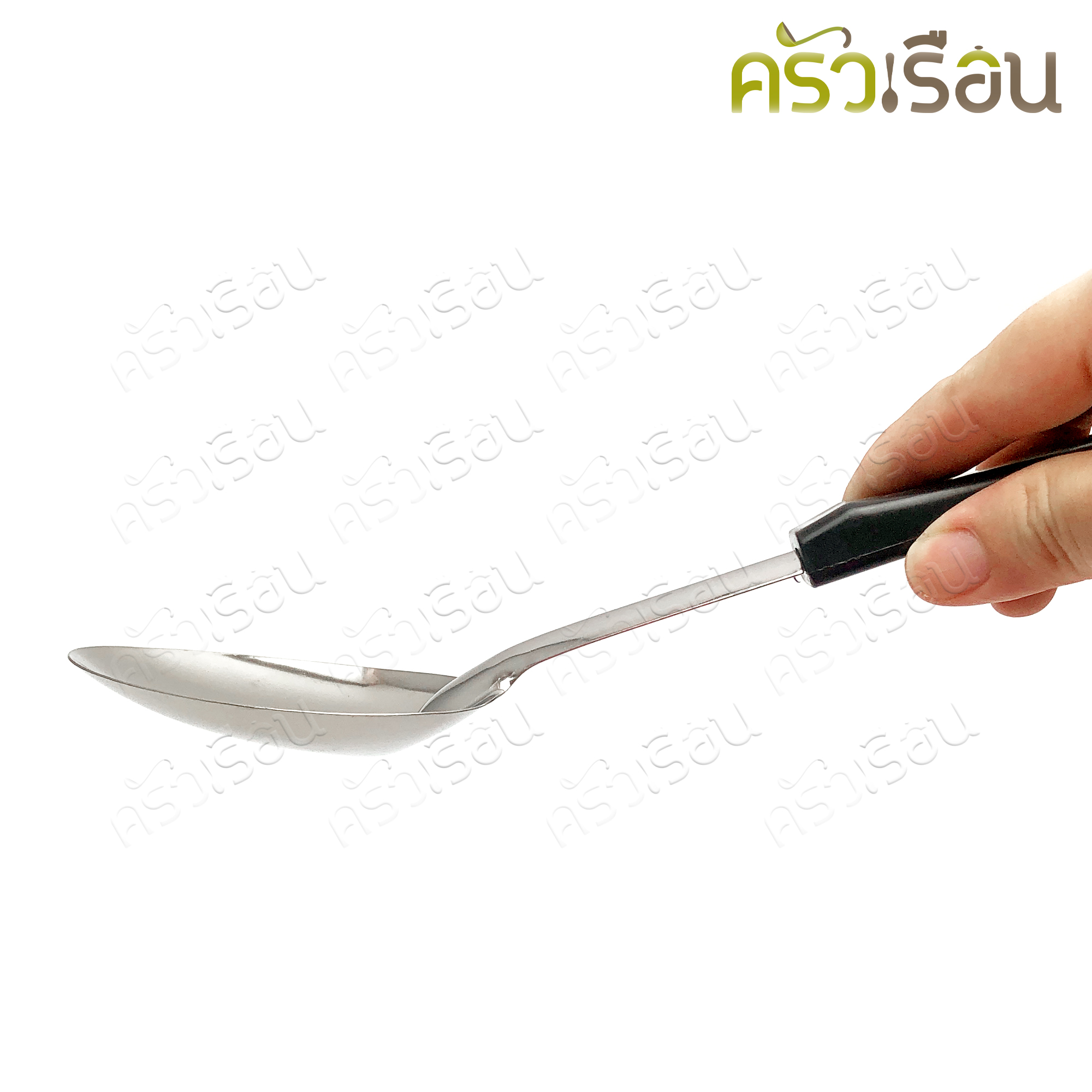 Kobe ทัพพี สเตนเลส 6.7 x 26.6 ซม. ด้ามดำ ช้อนตัก ที่ตักอาหาร