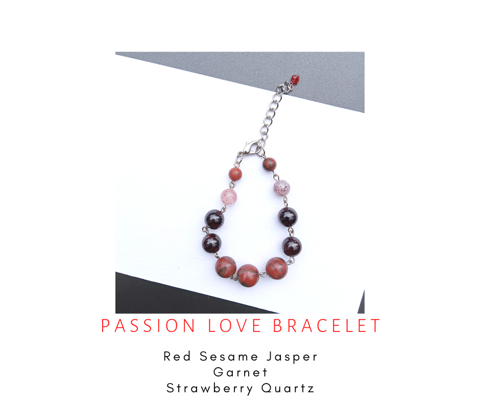 สร้อยข้อมือหินแท้ "Connected" Passion Red Love Bracelet (For Passion & Protection)