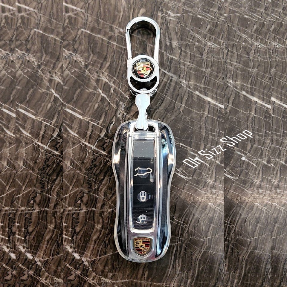 เคสใสซีทรู รีโมท Porsche Keyless แบบบางพิเศษเข้ารูป สวยงาม สัมผัสบางเบา ปกป้องรีโมท (Ultra Thin See Through Transparent TPU Key Case) Key Sets Porsche Cayenne Cayenne Macan Tiger Panamera