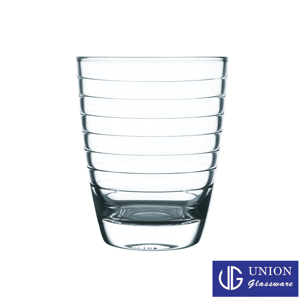 UNION GLASSS แก้วน้ำ เทียร่า ลายริ้ว 348 ml. (12 oz.) UG354 TUMBLERS TD 83.80 x BD 53.80 x H 107 mm.
