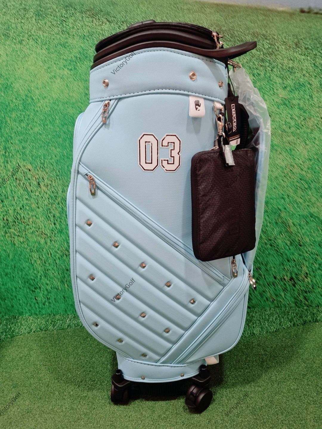 Golf Bag Travel BOYEA Multifunction 03 (New version) 4 wheels สีฟ้าอ่อน *Free Cover Protector