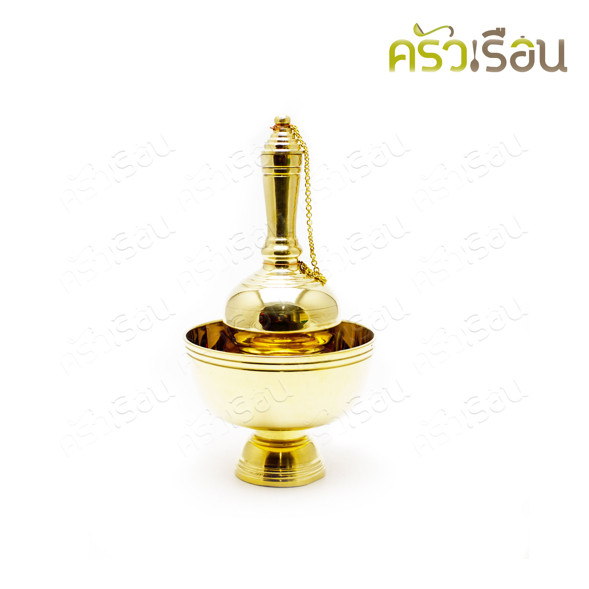 BRASS ชุดกรวดน้ำ ทองเหลือง ใหญ่ 10.5 ซม. (ขนาดถ้วยรอง) ที่กรวดน้ำ