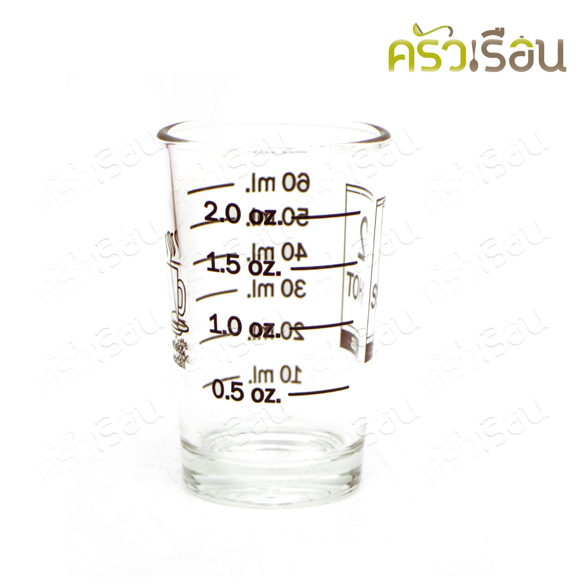 [ ยกโหล 2 shot ] US แก้วตวง มีสเกล สีน้ำตาลเข้ม [ ยกโหล = 12 ใบ ] Two Shot แก้วชอต 2 shot / 60 ml. TD 5 x H 7.7 cm.