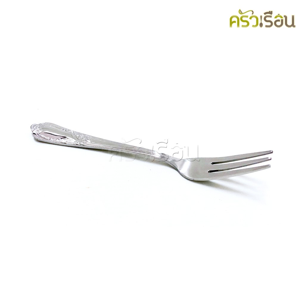 Double Apples ส้อมขนม สเตนเลส ลาย นกยูง ขนาด 13.8 ซม. แพค 2 ชิ้น