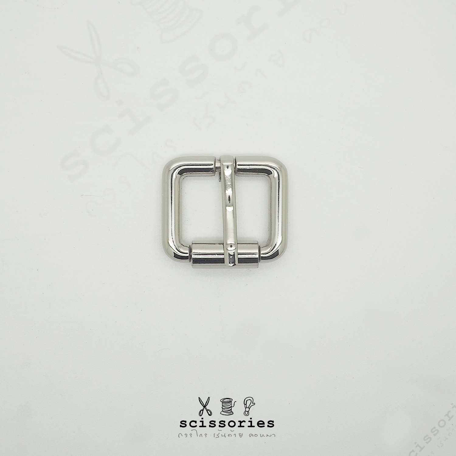 เข็มขัด ลูกกลิ้ง 2cm สีเงิน/2ตัว