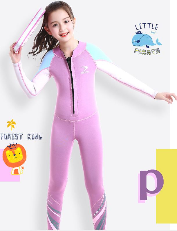 ชุดว่ายน้ำเด็กควบคุมอุณหภูมิ ป้องกันความหนาว ป้องกันรังสี UV ผลิตจากผ้า Neoprene หนา 2.5 mm.