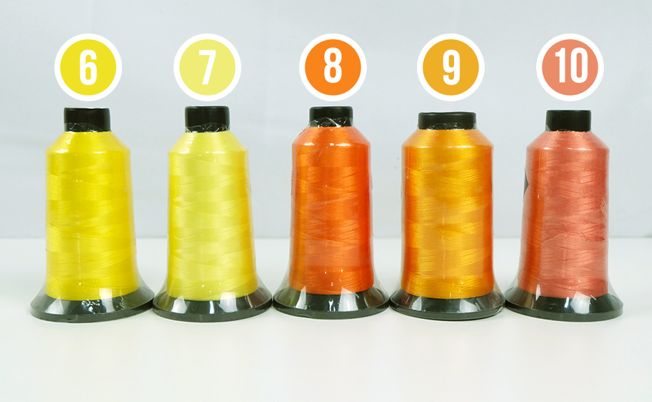 สีไหมปักหมวก หมายเลข 6-10