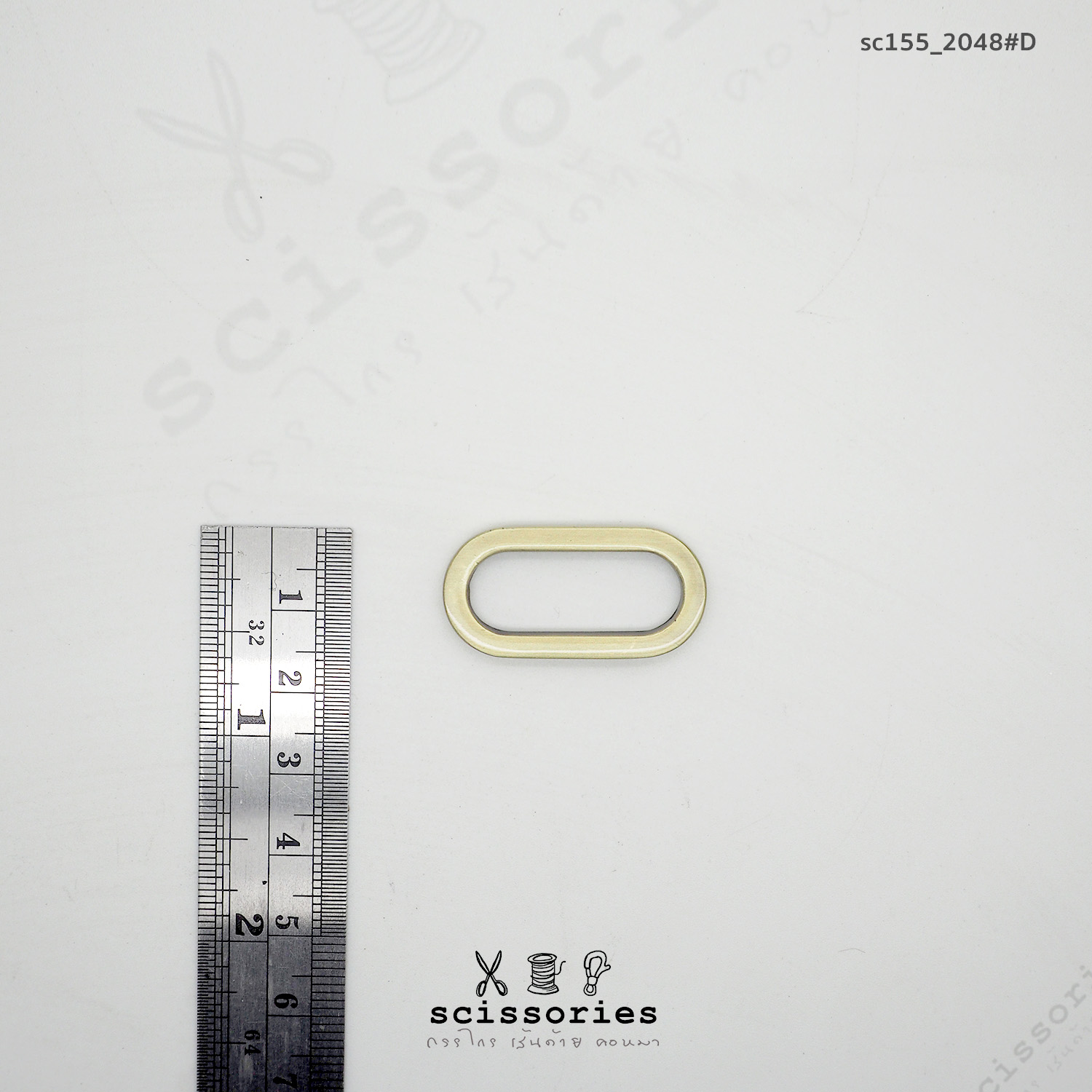 สี่เหลี่ยม 1นิ้ว สีเหลืองปัด Brush Gold/2ตัว