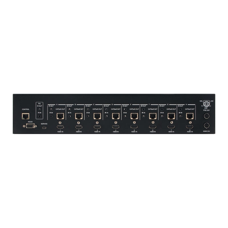 4K UHD 8×8 HDMI OVER HDBASET MATRIX WITH 24V POC