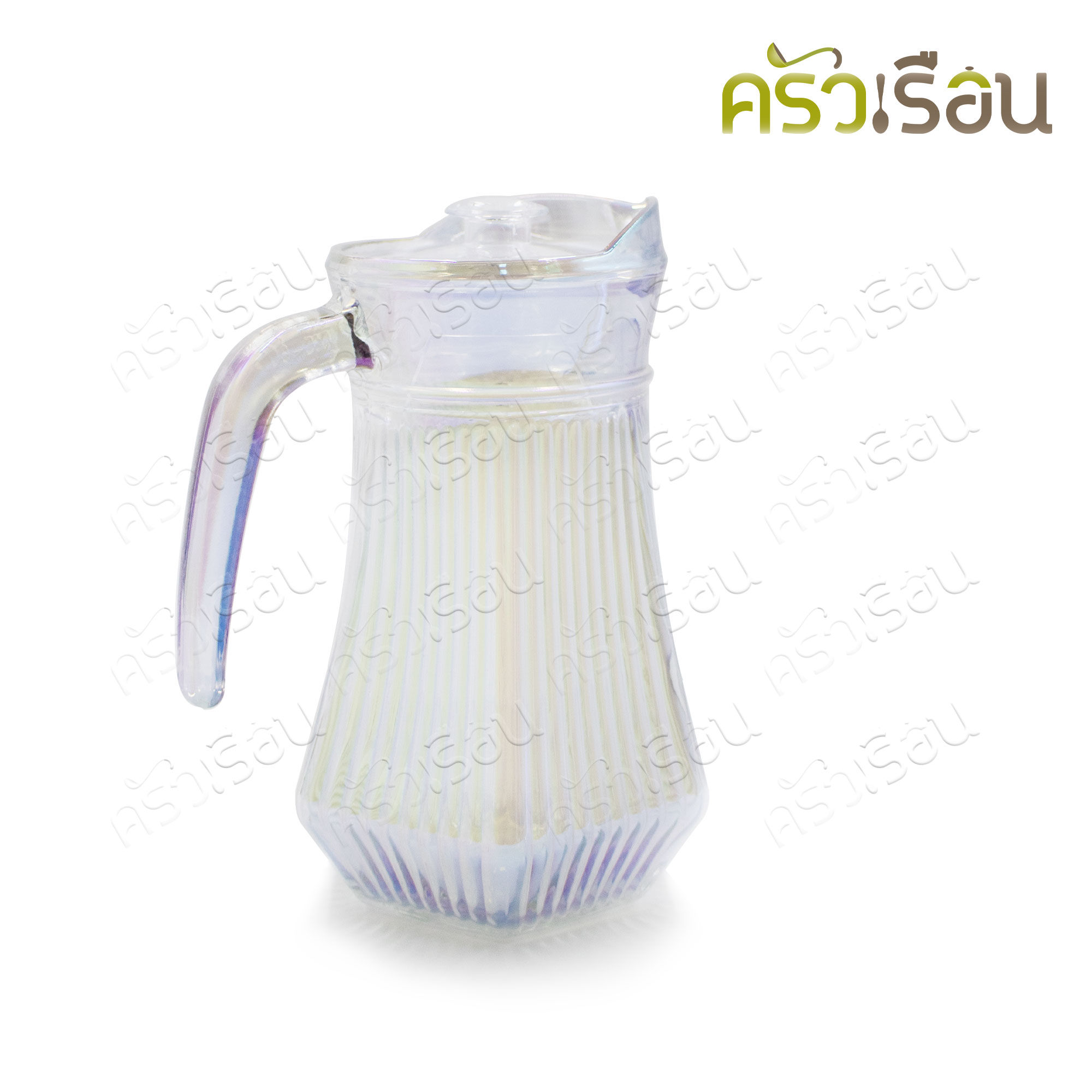US [ 3-piece ] Glass Pitcher with 2 water glasses, Rainbow Model GP-3R [1 L. Pitcher with Lid, 2 Water Glasses 250 ml.]