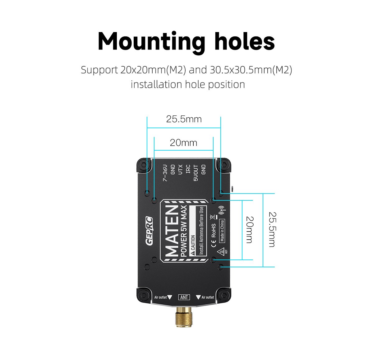 GEPRC MATEN 1.2G 5W VTX PRO อุปกรณ์โดรน Drone