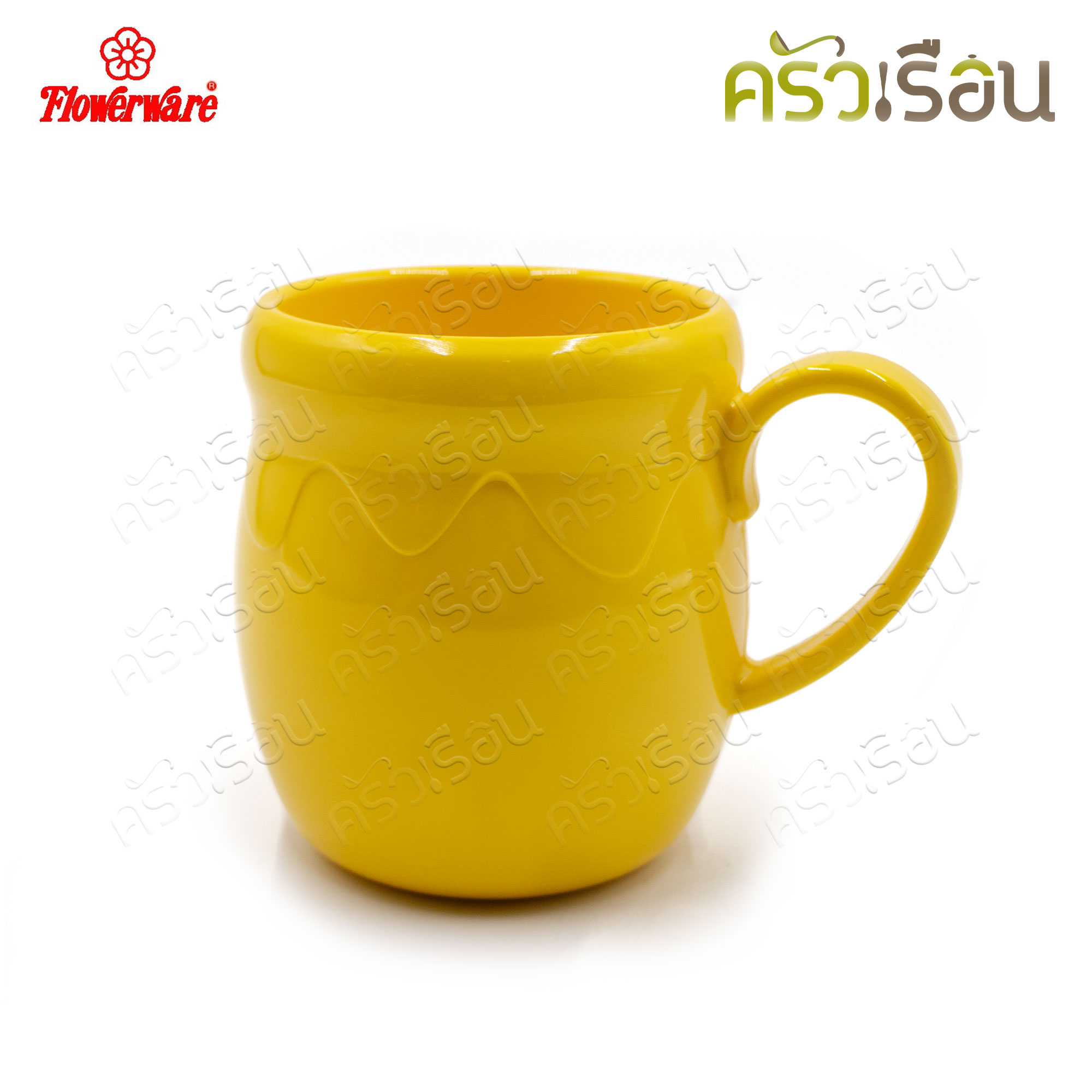 Flowerware ชุดโถน้ำผึ้งพร้อมฝา 3.5 นิ้ว EOS YELLOW CL6289-3.5 ถ้วยน้ำ เมลามีน เนื้อหนา ทนความร้อน
