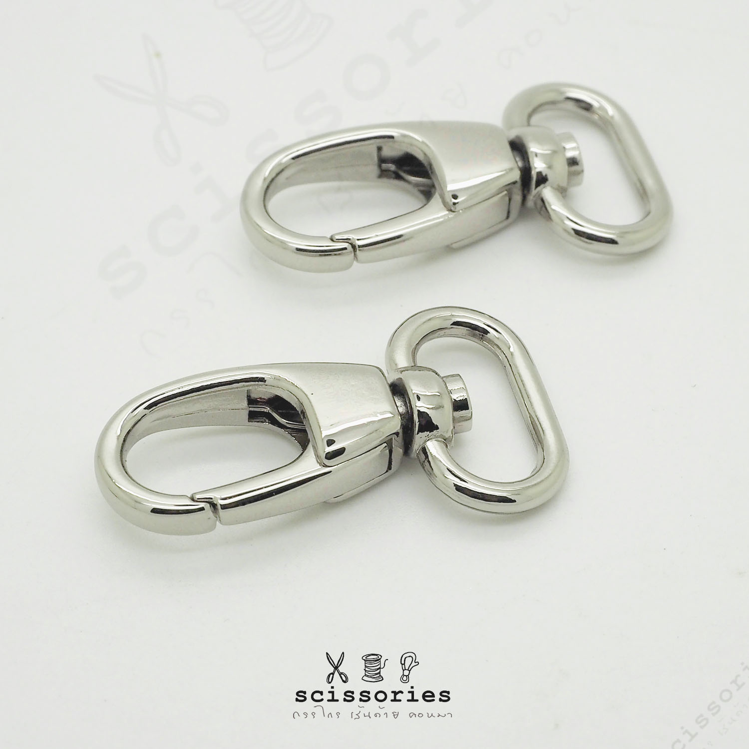 คอหมา 1.3cm 5 หุน สีเงิน/2 ตัว