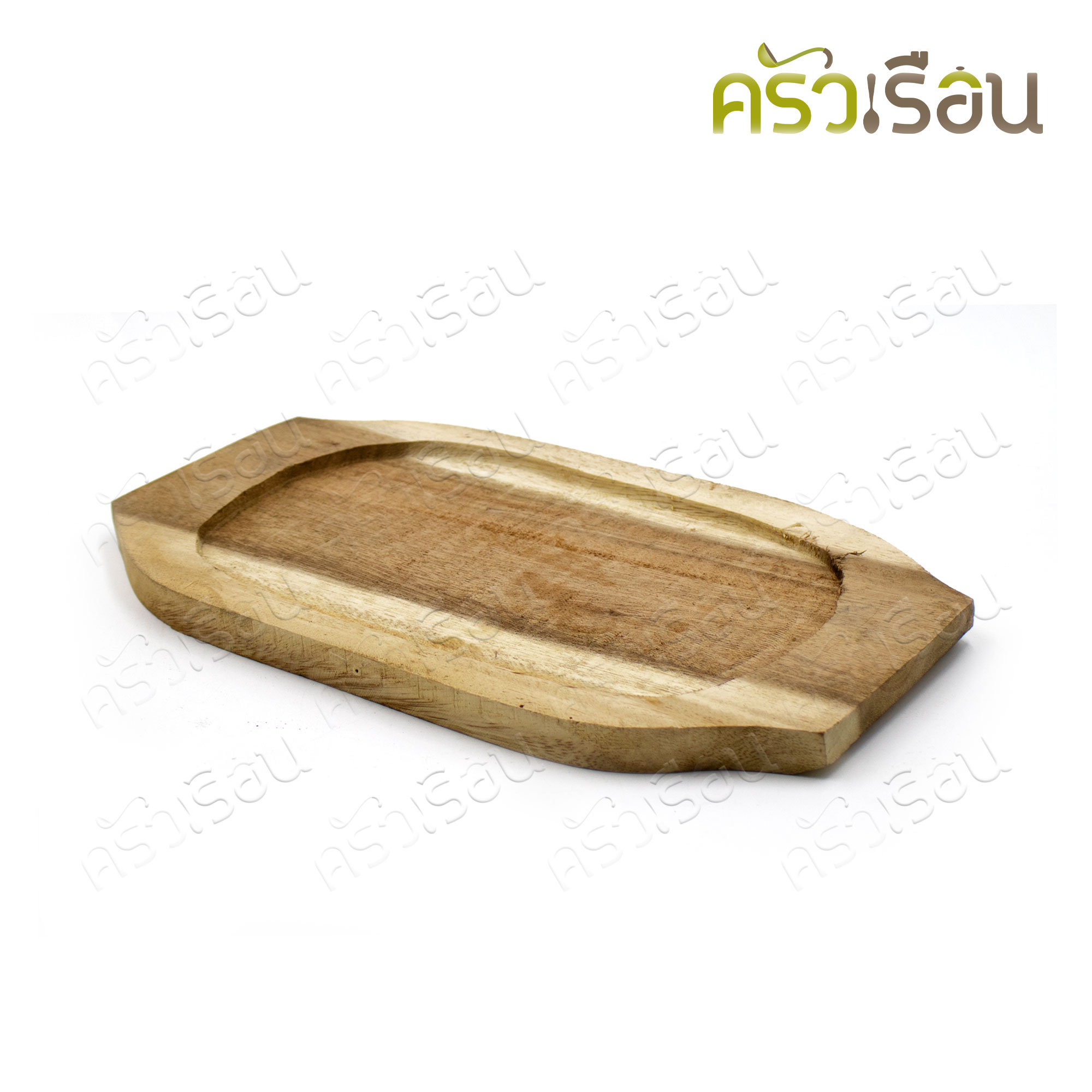 SUPER ALUMINUM จานสเต็ก เหล็ก เหลี่ยม พร้อมไม้รอง 13 x 20 ซม. No.218 ตราถุงเงิน