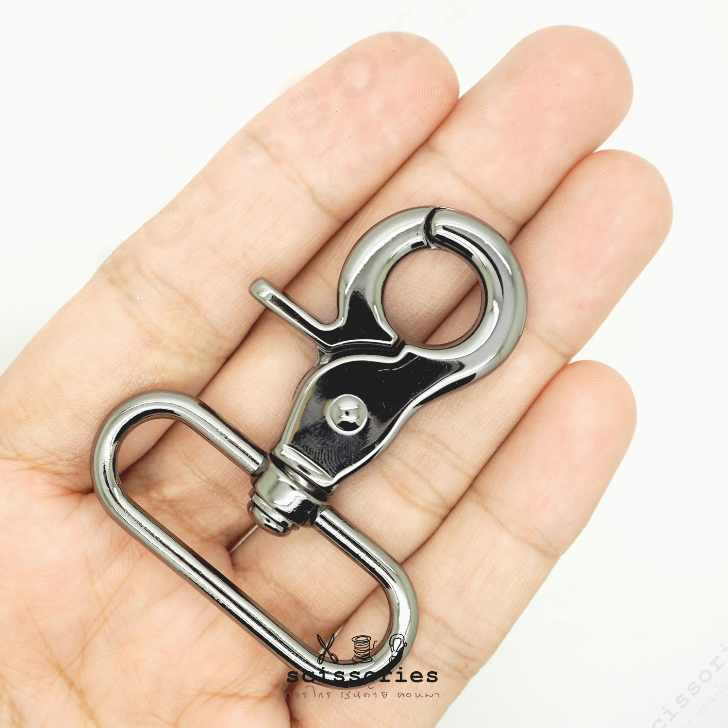 คอหมา 1.5" สีดำเมทาลิค/2 ตัว