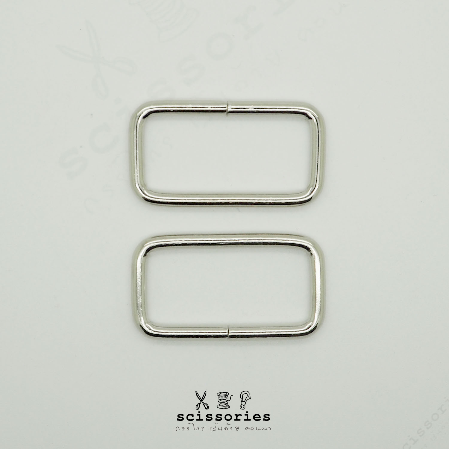 สี่เหลี่ยม 1.2 in สีเงิน/2ตัว