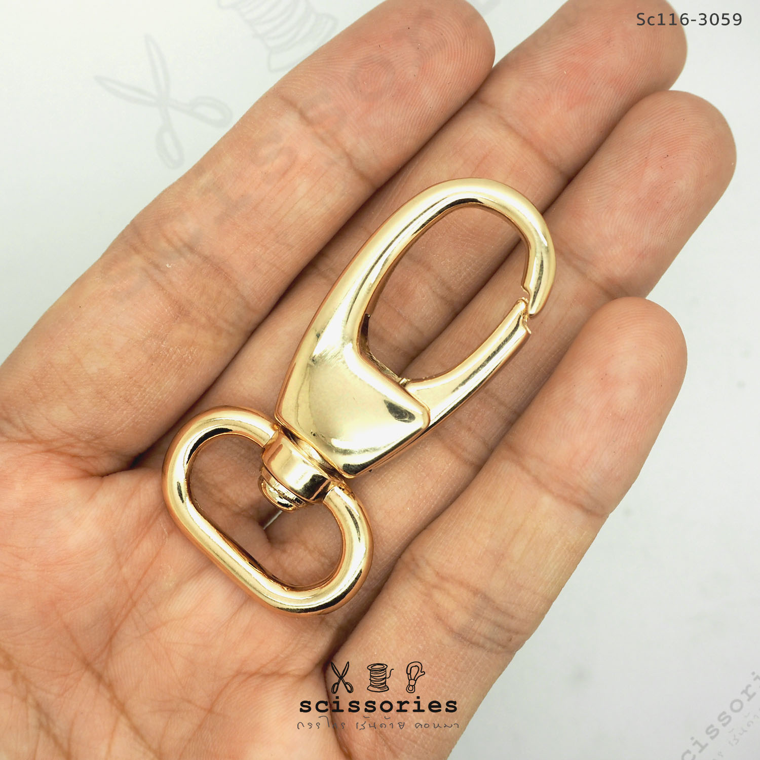 คอหมาเกี่ยว 2 cm สีทอง/2 ตัว ทรงก้ามปู