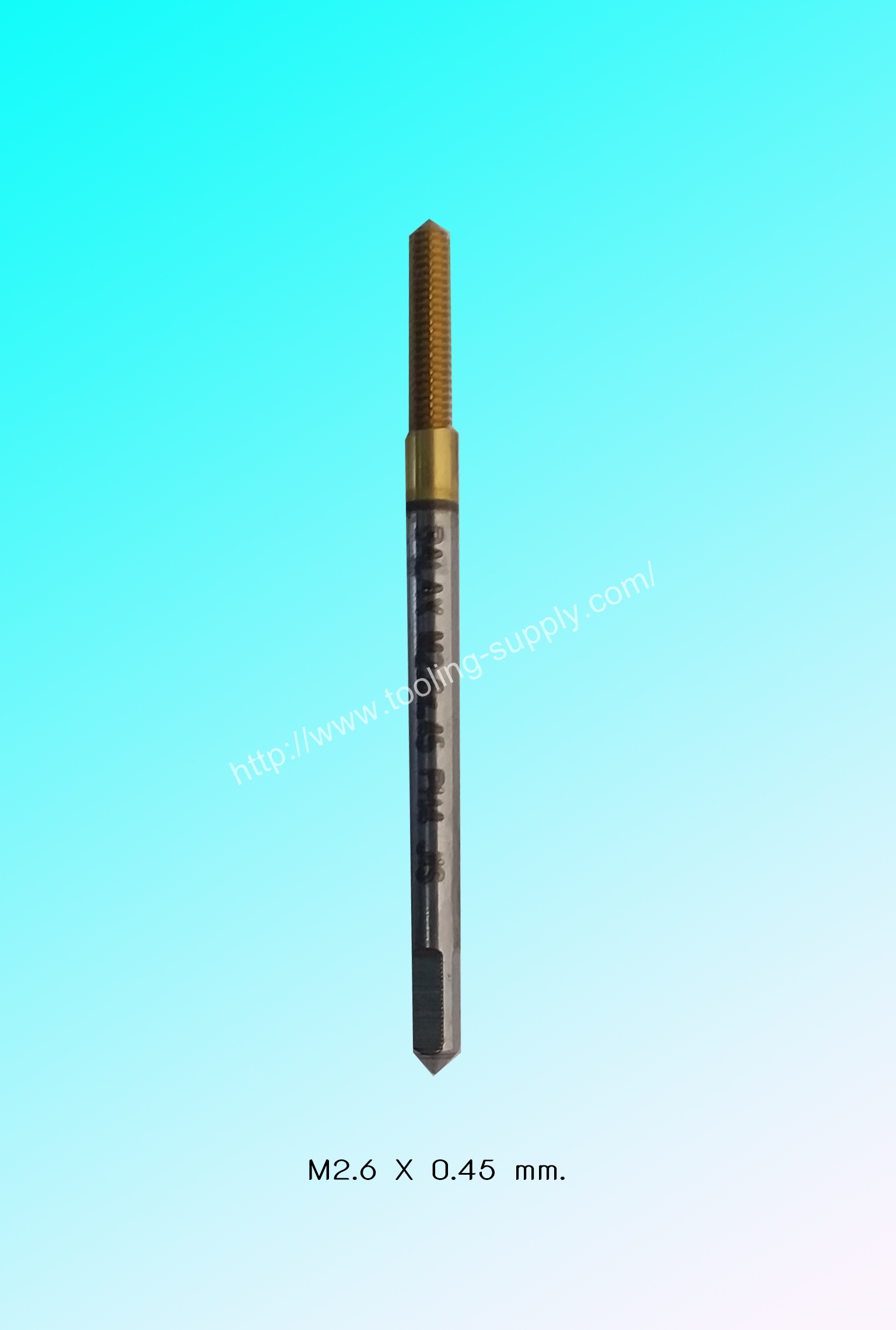 แมชชีนต๊าปไร้เศษรูทะลุ M2.6x0.45 สีทอง