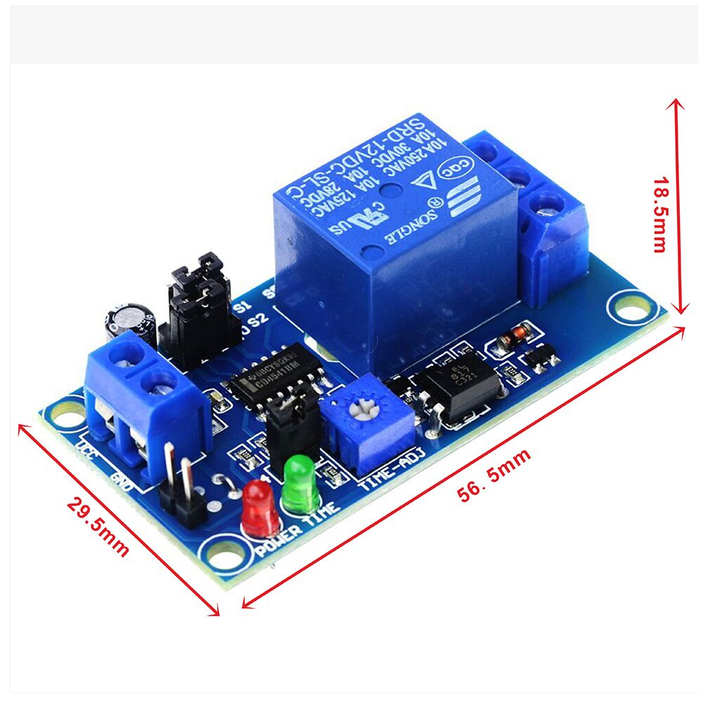 Smart Electronics DC 12V Delay Relay with Timer Delay Adjustment Potentiometer Turn On/Off Switch Module
