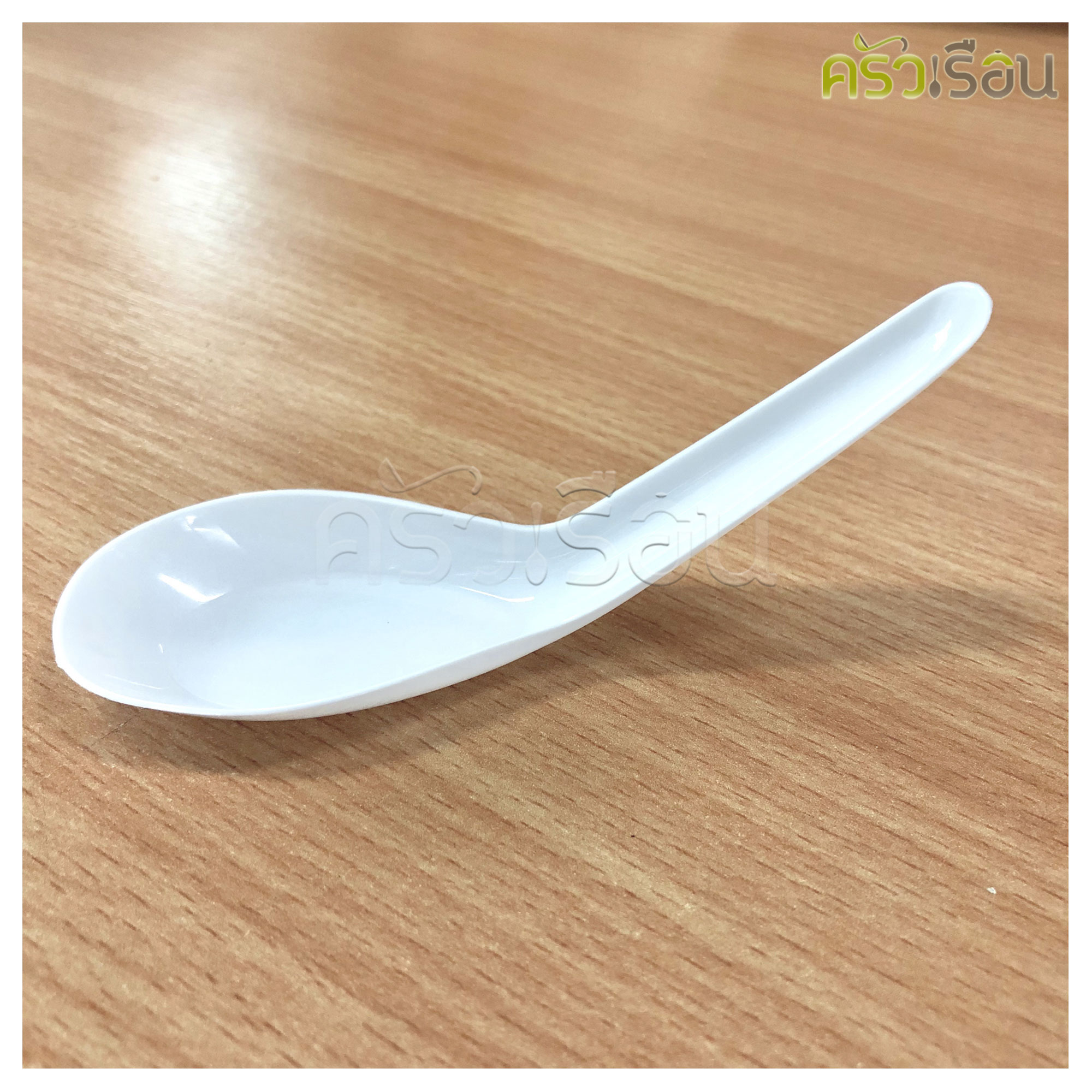 Reangwa Standard ช้อนสั้น พลาสติก PP สีขาวขุ่น 3.5 x 11.5 ซม รุ่น RW0020 [ 1 แพ็คจำนวน 50 ชิ้น ] ช้อนข้าว ช้อนพลาสติก ใช้แล้วทิ้ง